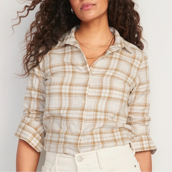 Old Navy Tops - NWTO Old Navy Cream & Tan Flannel